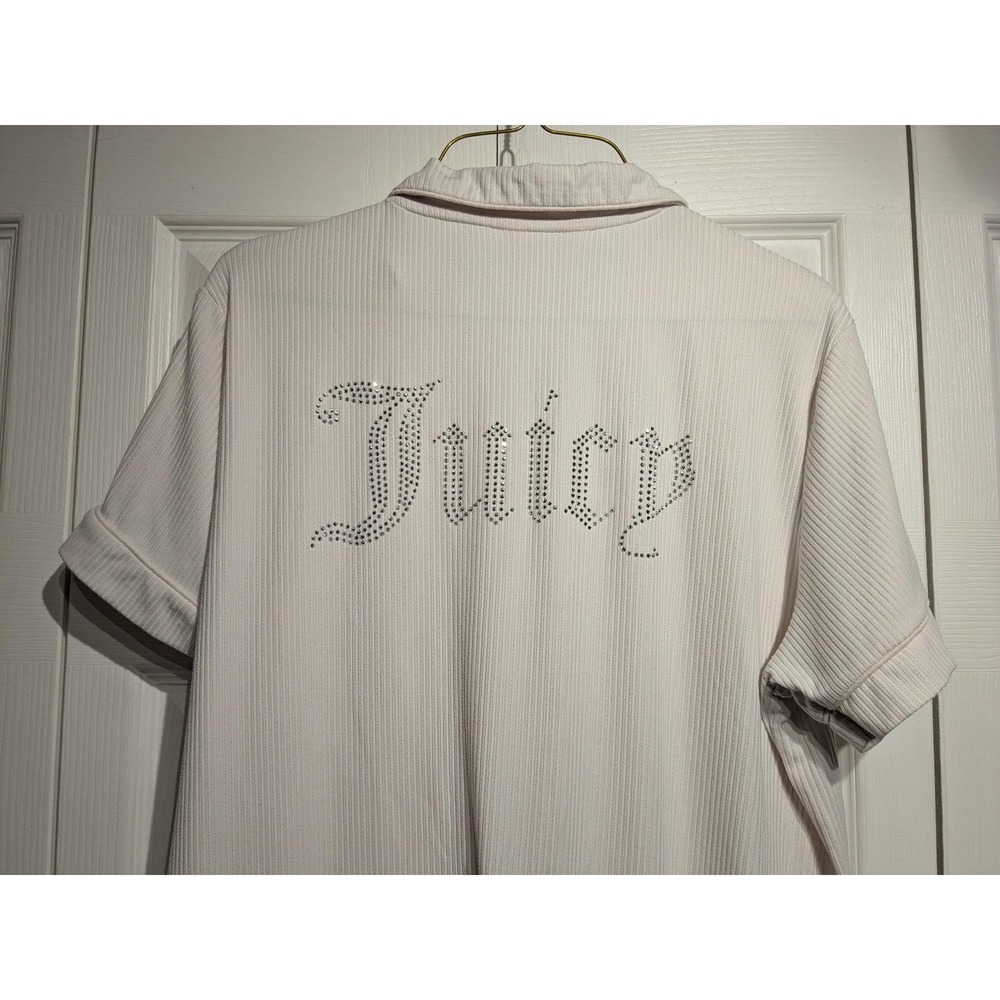 Juicy Couture Sleepwear Shirt Womens L Button Front Short Sleeve Lounge Pajama - Picture 9 of 15